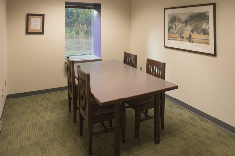 Offer Study Room interior with desk and four chairs