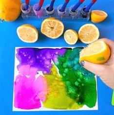 Lemon Juice and Watercolor Art